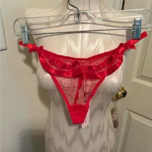 Agent Provocateur Red Sheer Lace Panties thong Ellora Trixie nwt size 5 $225
